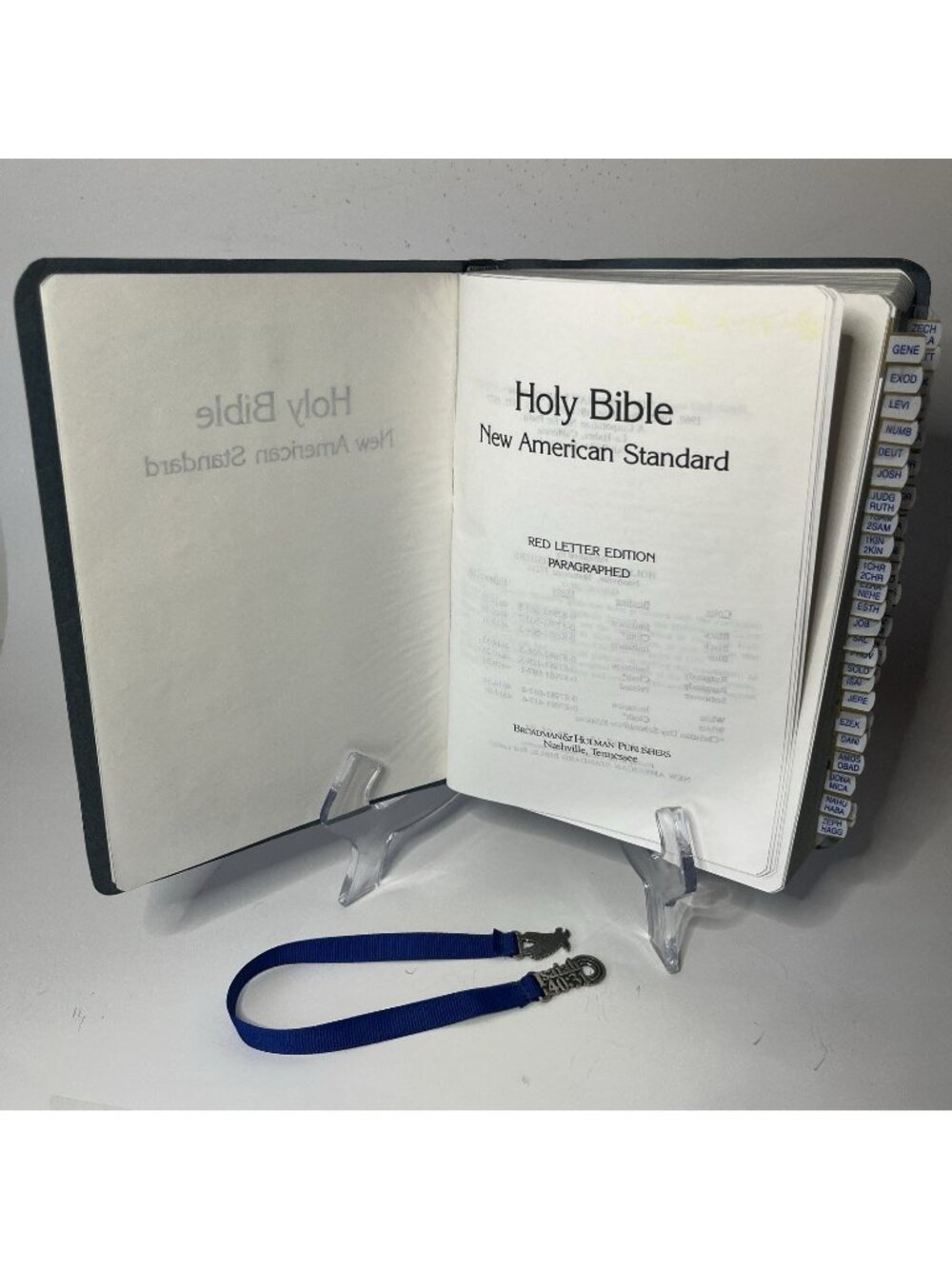 Holy Bible New American Standard Concordance Red Letter w/ Index Tabs & Bookmark